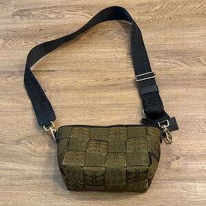 Orla Kiely Embossed Chrissy Olive Green Crossbody Bag